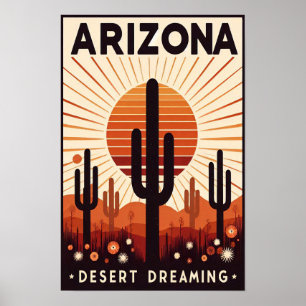 Vintage Arizona Desertdrömmarposter Poster