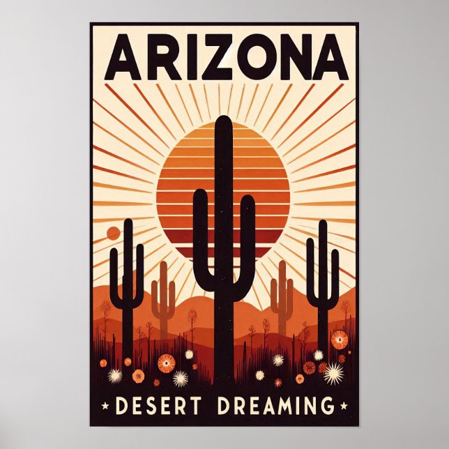 Vintage Arizona Desertdrömmarposter Poster (Framsidan)