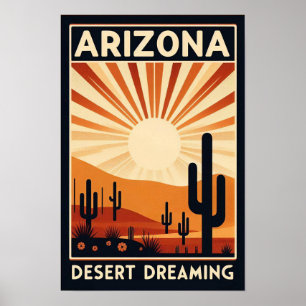 Vintage Arizona Desertdrömmarposter Poster
