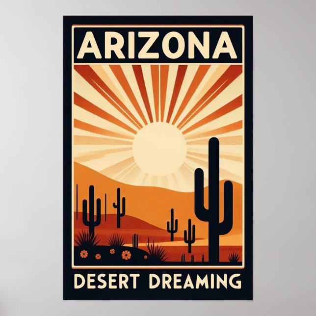 Vintage Arizona Desertdrömmarposter Poster (Framsidan)