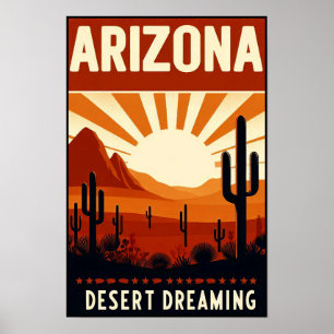 Vintage Arizona Desertdrömmarposter Poster