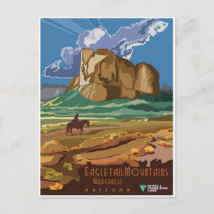 Vintage Arizona Eagletail Mountains Travel Vykort