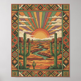 Vintage Arizona Grand Canyon Resemålning Väggkonst