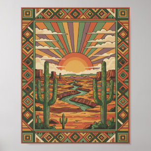 Vintage Arizona Grand Canyon Resemålning Väggkonst