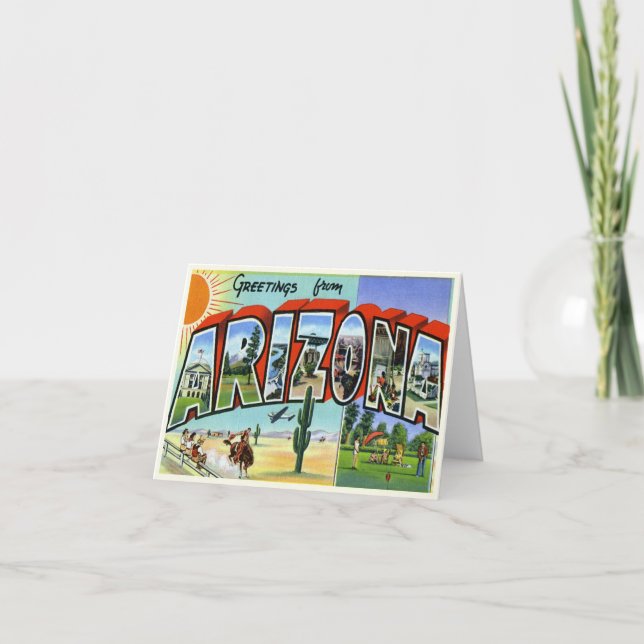 Vintage Arizona-kort Kort (Framsida)