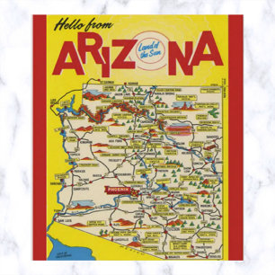 Vintage Arizona Land of the Sun Vykort