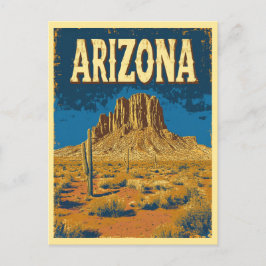 Vintage Arizona Mountain Sten Desert Travel Vykort