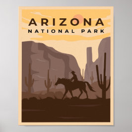 Vintage Arizona nationalpark Illustration Poster