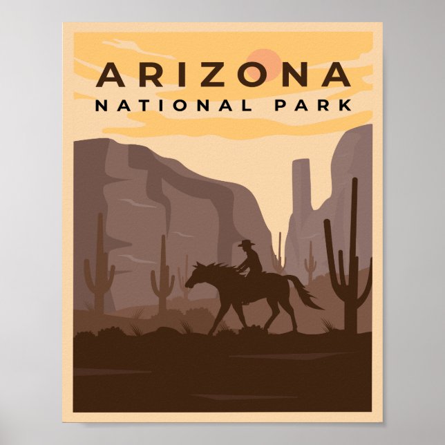 Vintage Arizona nationalpark Illustration Poster (Framsidan)