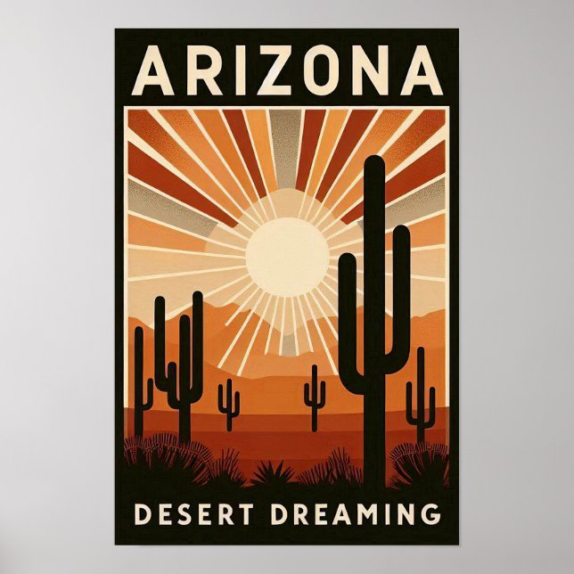 Vintage Arizona-öken Drömmande Affisch (Framsidan)