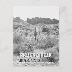 Vintage Arizona Saguaro Cactus Picacho Peak Park Vykort