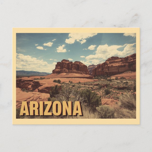 Vintage Arizona Travel Vykort (Framsida)