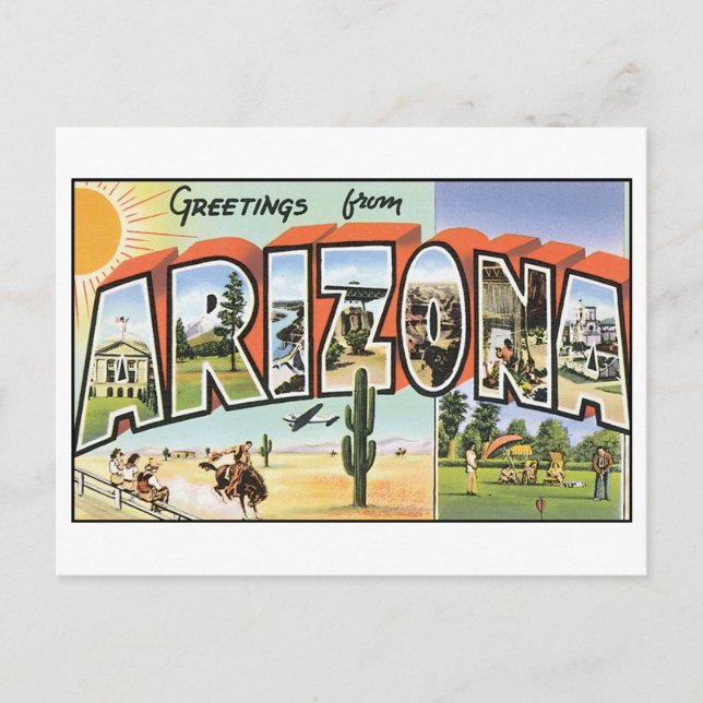 Vintage Arizona vykort (Framsida)