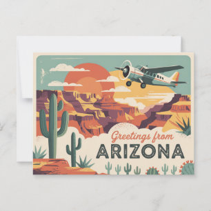 Vintage Arizona vykort Hälsning från Arizona