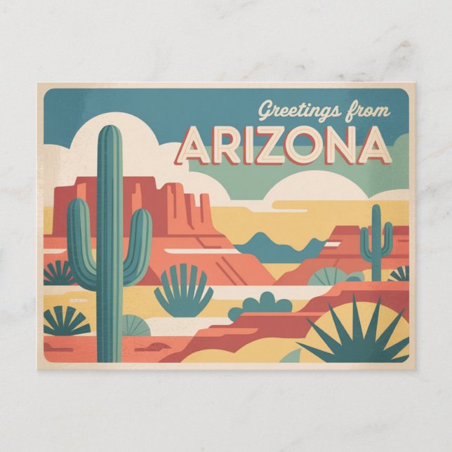 Vintage Arizona vykort | Hälsning från Arizona (Framsida)