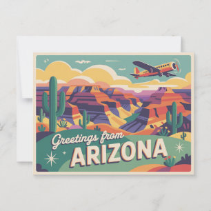 Vintage Arizona vykort Hälsning från Arizona