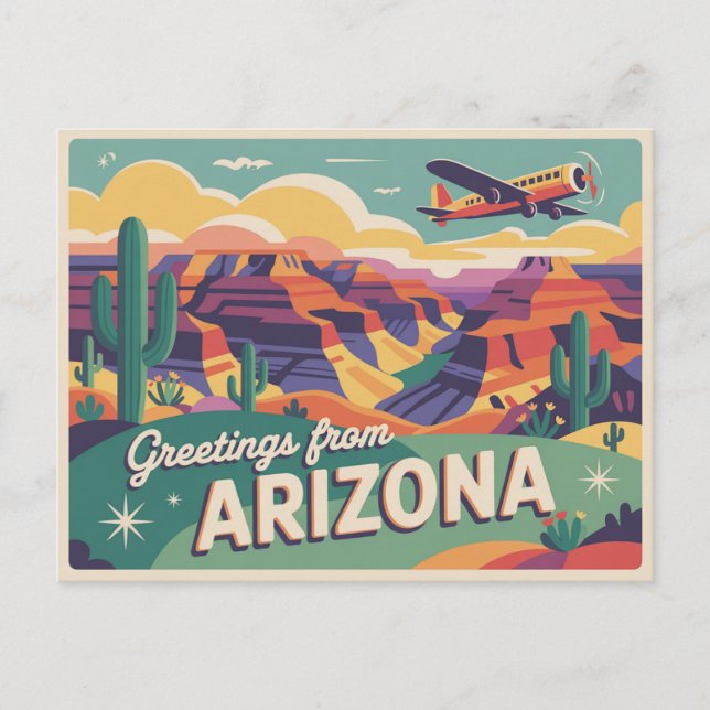 Vintage Arizona vykort | Hälsning från Arizona (Framsida)