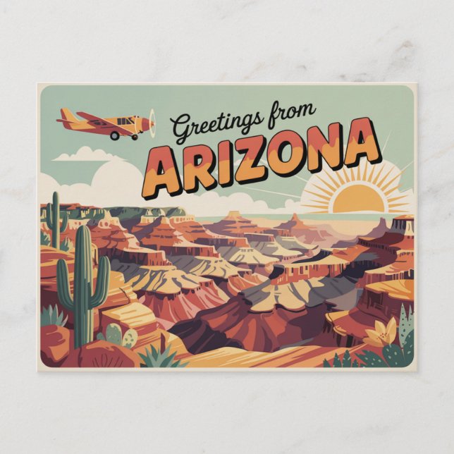 Vintage Arizona vykort | Hälsning från Arizona (Framsida)