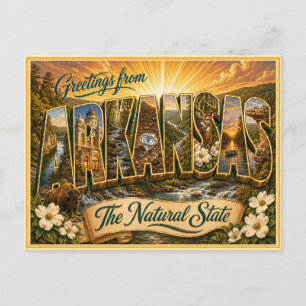 Vintage Arkansas Hälsning Från vykort