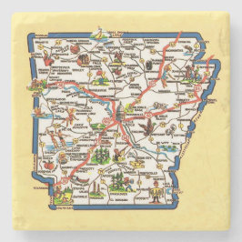 Vintage Arkansas kart keramisk kakel Stenunderlägg