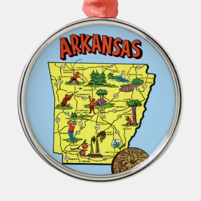 Vintage Arkansas Karta Ornament (Framsidan)