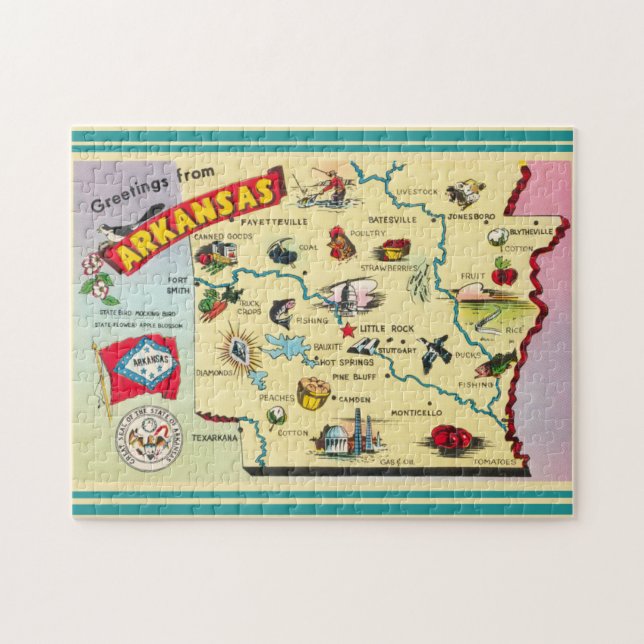 Vintage Arkansas, Karta Pussel (Horisontell)