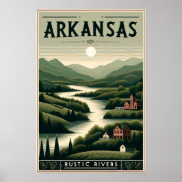 Vintage Arkansas Rustic Rivers Poster
