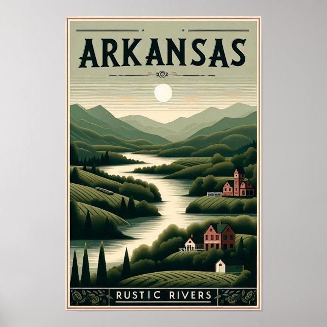 Vintage Arkansas Rustic Rivers Poster (Framsidan)
