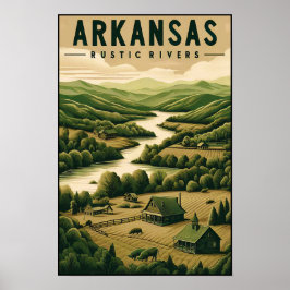 Vintage Arkansas Rustic Rivers Poster