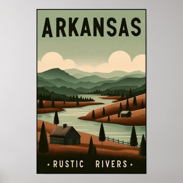Vintage Arkansas Travel Poster (Framsidan)