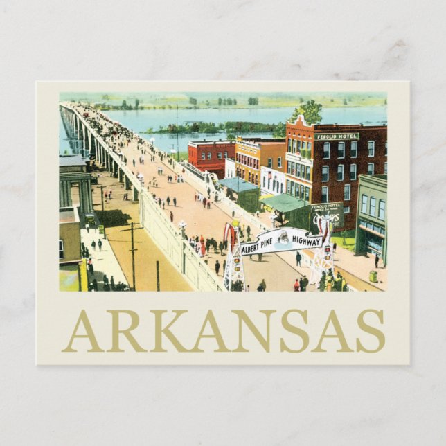 Vintage Arkansas Vykort (Framsida)