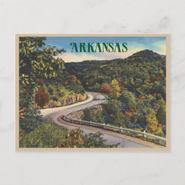 Vintage Arkansas Winding Road i höstvykort Vykort