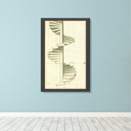 Vintage arkitektoniska trappor, spiraltrappa canvastryck
