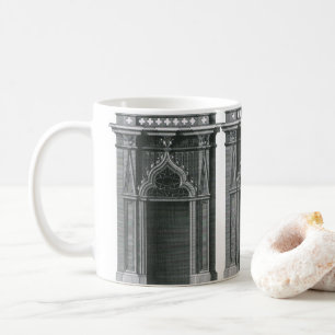 Vintage arkitektoniskt element, gotisk dörröppning kaffemugg