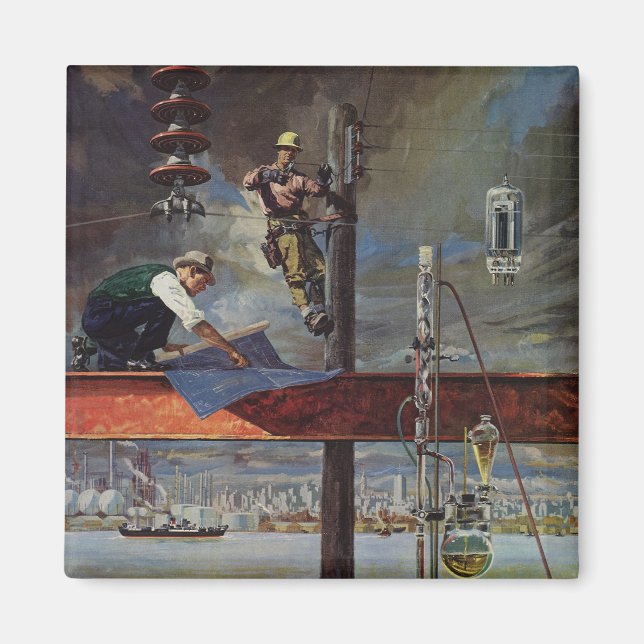 Vintage, arkitektur och konstruktion magnet (Framsidan)