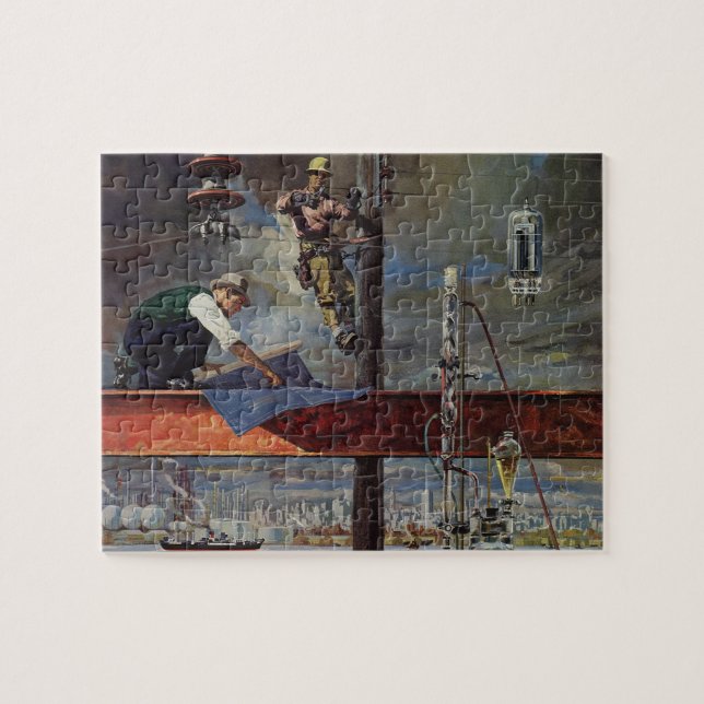 Vintage, arkitektur och konstruktion pussel (Horisontell)