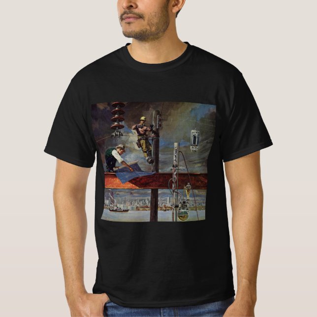 Vintage, arkitektur och konstruktion t-shirt (Framsida)