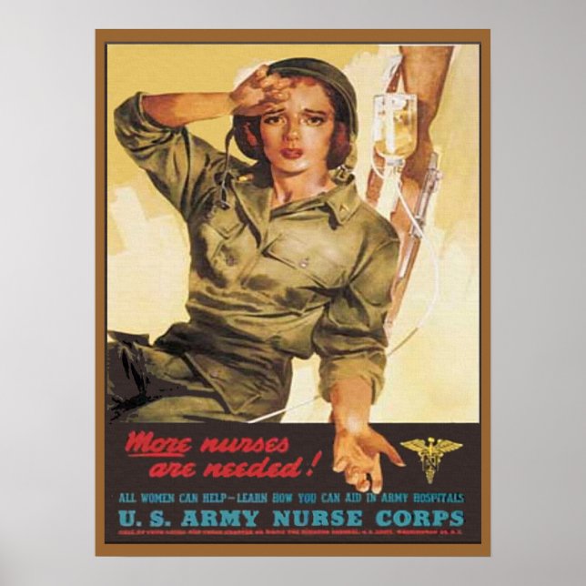 Vintage Arméns sjukkår WW2 Poster (Framsidan)