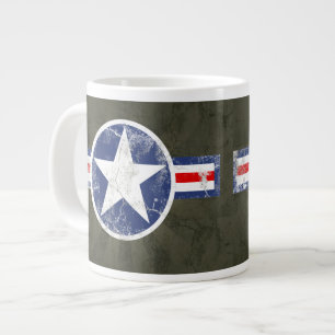 Vintage Army Luft Corps Patriotic Star Jumbo Mugg