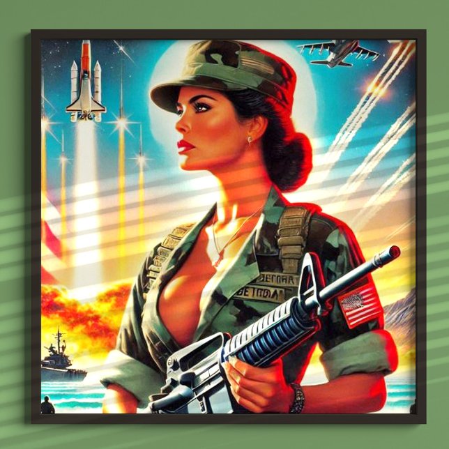 Vintage Army Woman Poster (Skapare uppladdad)