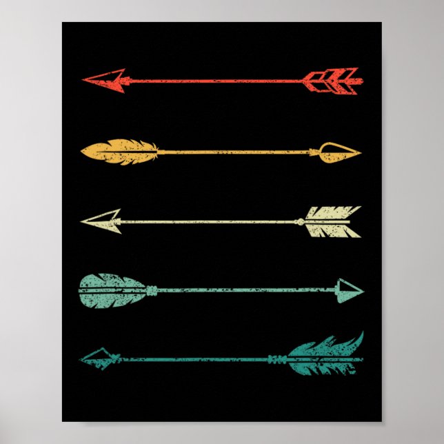 Vintage Arrow Traditional Archery Arrows Bow Hunti Poster (Framsidan)