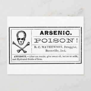 Vintage Arsenik Poison Label Vykort