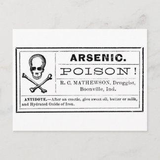 Vintage Arsenik Poison Label Vykort
