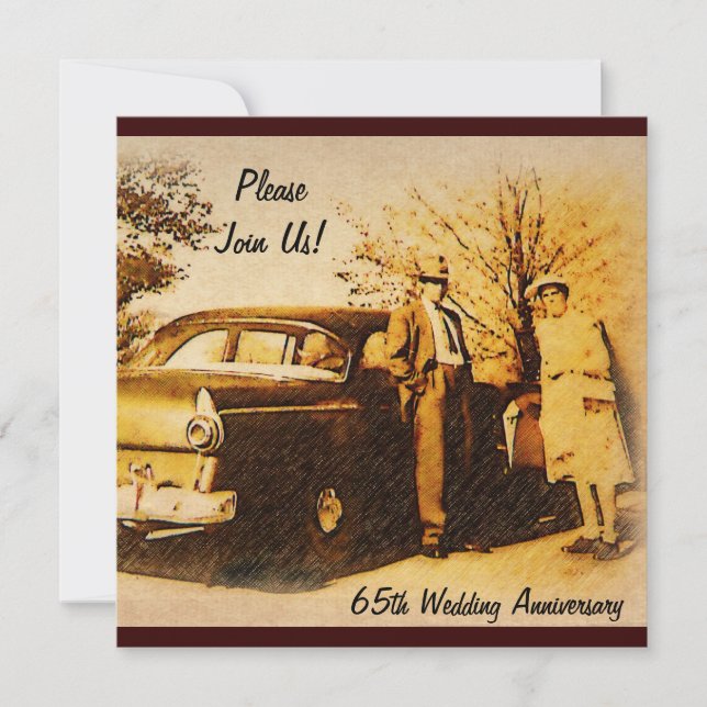 Vintage årsfestinbjudan för milstolpe inbjudningar (Framsida)