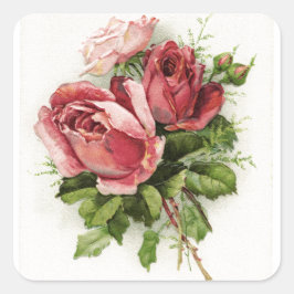 Vintage Art Antique Ro Fyrkantigt Klistermärke