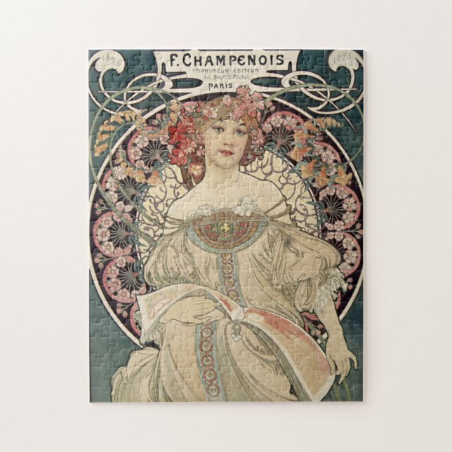Vintage Art av konstnären Alphonse Mucha Pussel (Vertikal)