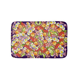 Vintage Art Blommönster Vår blommor Primrose Badrumsmatta