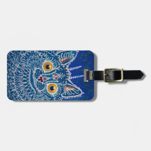 Vintage art blue cat-resetagg bagagebricka