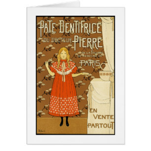 Vintage Art Card: Pate Dentifrice Hälsningskort