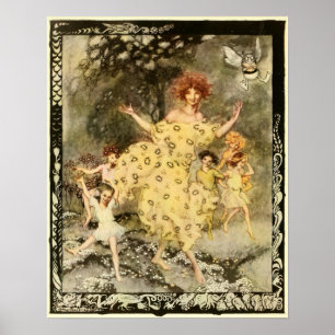 Vintage Art "Dance of Vår" Arthur Rackham Poster